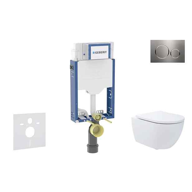 SANITINO - Set předstěnové instalace, klozetu Oudee a sedátka softclose, tlačítko Sigma20, nerez SANI11CA6178