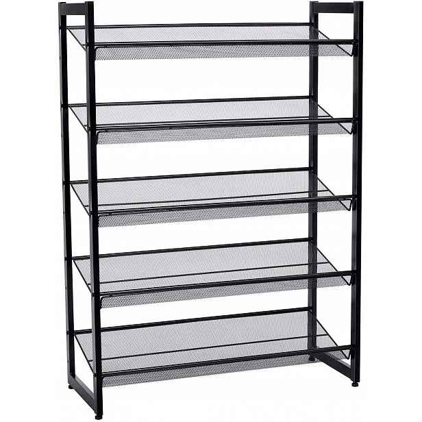 Stabilní kovový regál na boty černý Loft