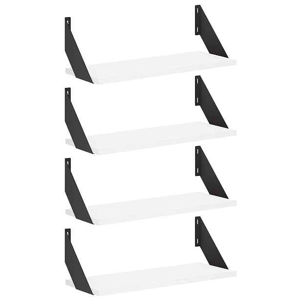 vidaXL Nástěnné poličky 4 ks Bílá 50 x 20 x 17 cm