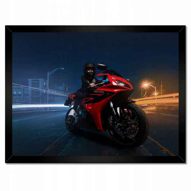 Plakáty v rámu 40x30 Červený motocyklový závodník