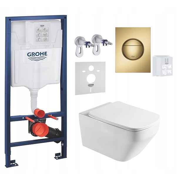 Podomítkový Wc Set Stelaz Grohe Wc mísa Imprese Naron tlačítko
