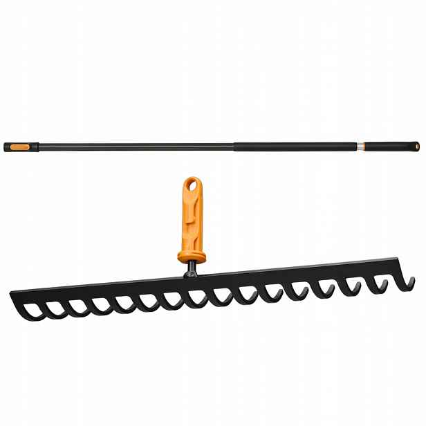 Fiskars Oneclick hlava Kovové hrábě na půdu 41 cm násada 119-174 cm