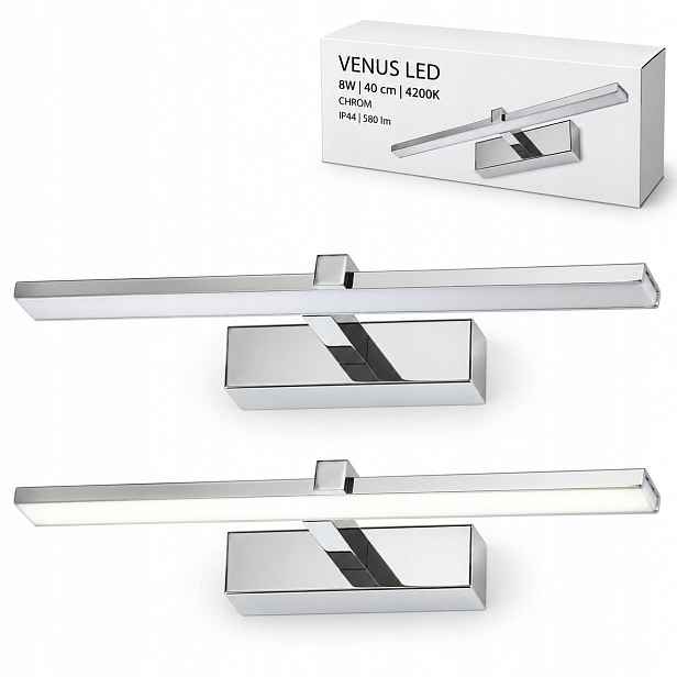 Lampa nad zrcadlo Venus 8W 40 cm chrom Led neutrální barva 4200K IP44 580lm