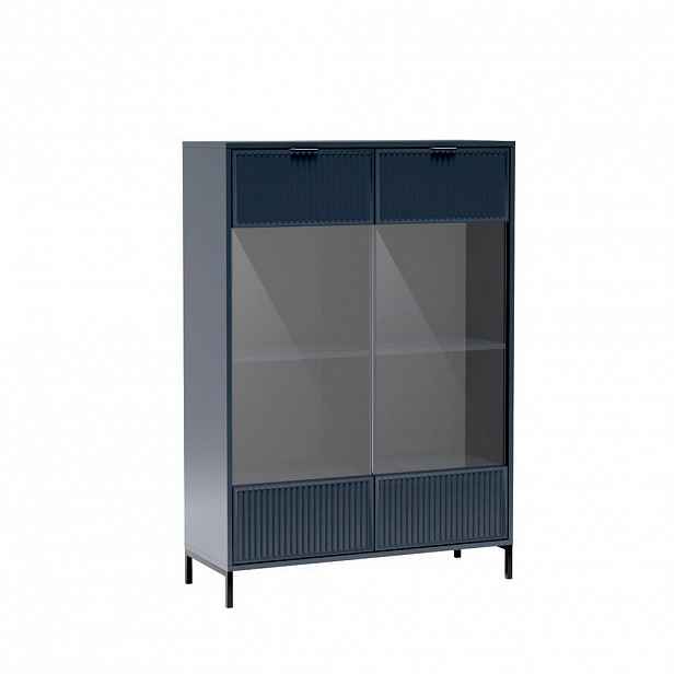 MASSENO VITRÍNA ZIGO 104,8/150/40,6 cm Odstíny modré