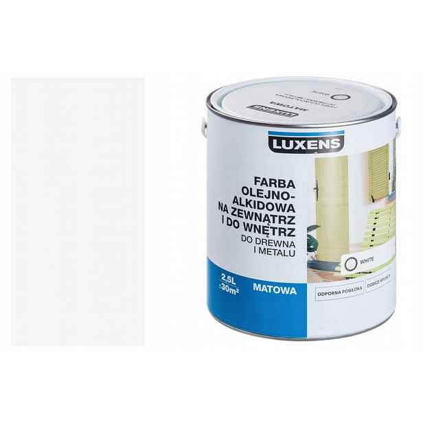 Olejovo-alkydový smalt 2.5 l bílý matný Luxens