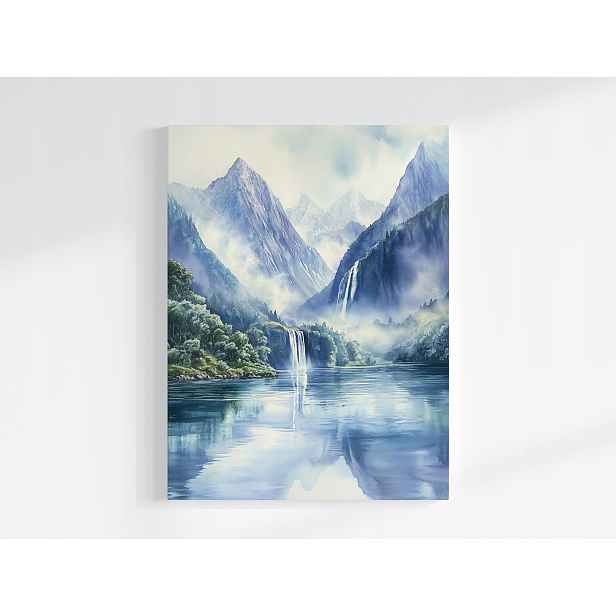 Plakát Krajina Norsko Fiord Hory Vodopád Jezero 75x100