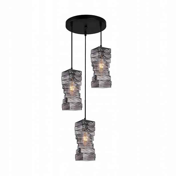 Altera PND-3219-3A-BK-SG Moderní závěsná lampa s kouřovými stínítky
