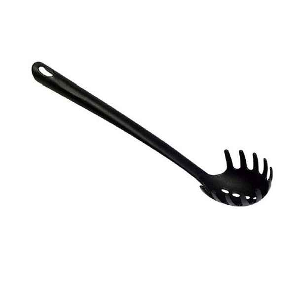 naběračka 34cm, špagety, černá, do 210°C, PP, plast