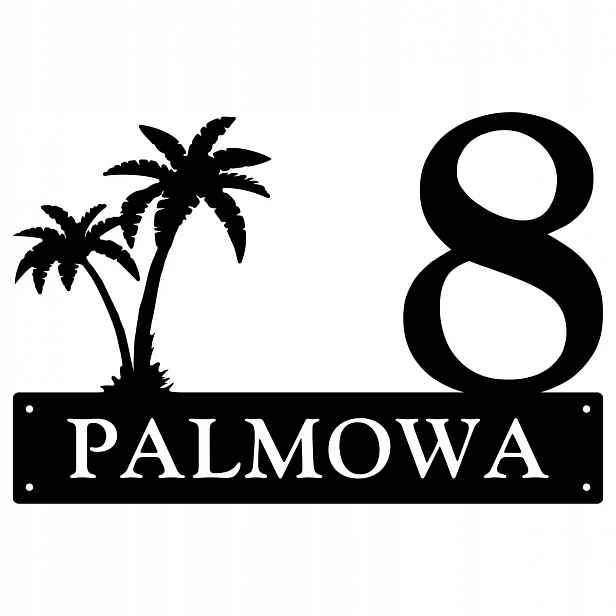 Číslo Na Dům 60cm Tabule Adresa Ocel 2MM Palmová ul.