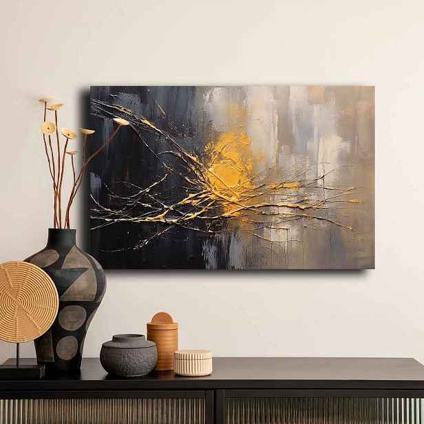 Dekorativní obraz na plátně hromádka větviček, 45 x 70 cm