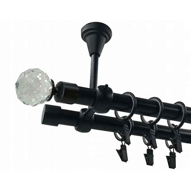 Garnýž Černý Mat 19+19 mm Crystal 280 cm