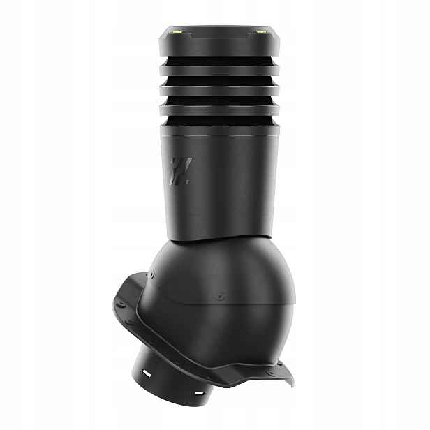 Větrací komín Ecoline pro plechovou střešní krytinu, profil R, průměr 150 mm, černý