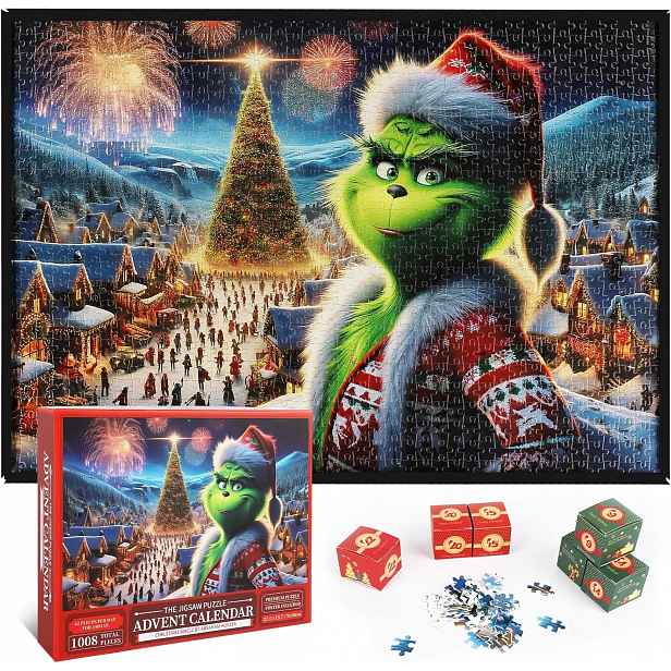 Adventní kalendář 2025 100dílné puzzle 8 dílů 24 dní pro děti i dospělé