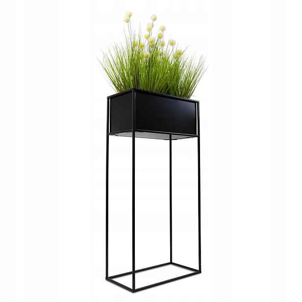 Držák Na Květináč stojící pergola 90 cm černý loftový stojan
