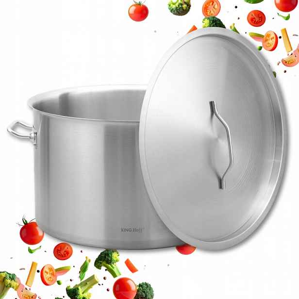 Hrnec s poklicí 32 litý gastronomický 40x26 cm ocel indukce a plyn