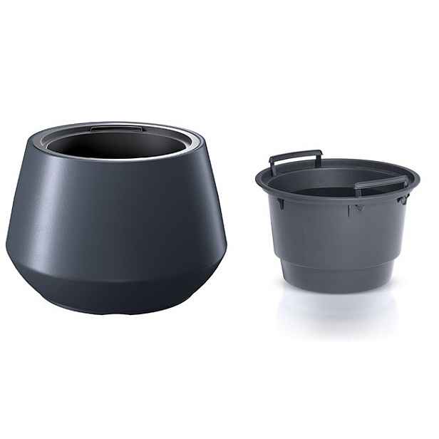 Prosperplast Květináč s vkladem HERO antracit III, varianta 43,6 cm