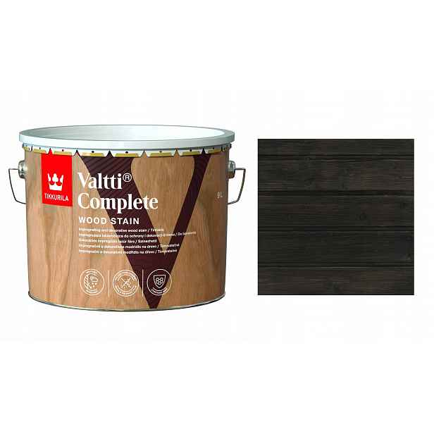 Tikkurila Valtti Complete 9L 219A Black Woodpecker Rozpouští Lak.