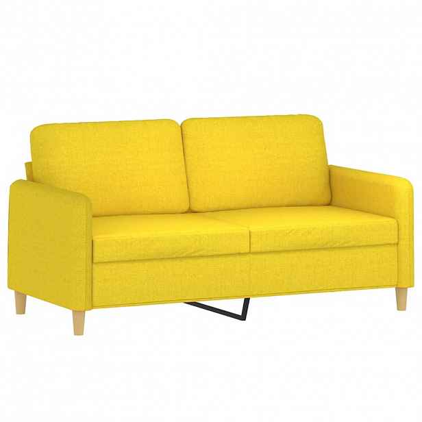 vidaXL 2místná pohovka světle žlutá 140 cm textil