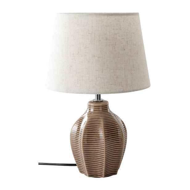 Béžová/tmavě hnědá keramická stolní lampa (výška 34 cm) Wera – Jotex