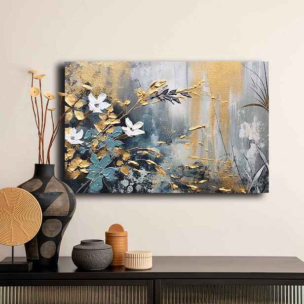 Dekorativní obraz na plátně rostliny v zátiší mlhy, 45 x 70 cm