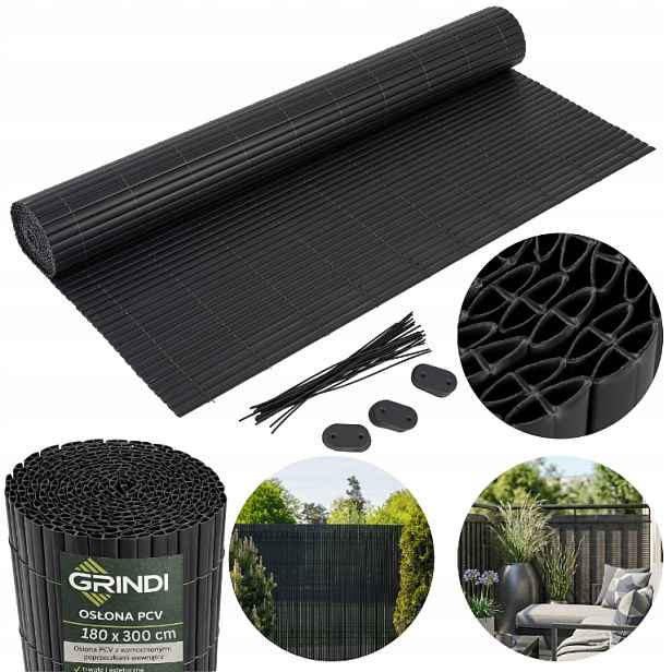 Kryt Na Balkon Zesílený Pvc Balkonová Podložka 180x300 Antracit Gmp