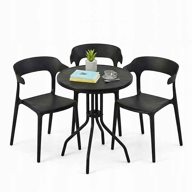 Zahradní nábytek Zahradní stůl 60 cm 3 židle Černá Moderní Kpl