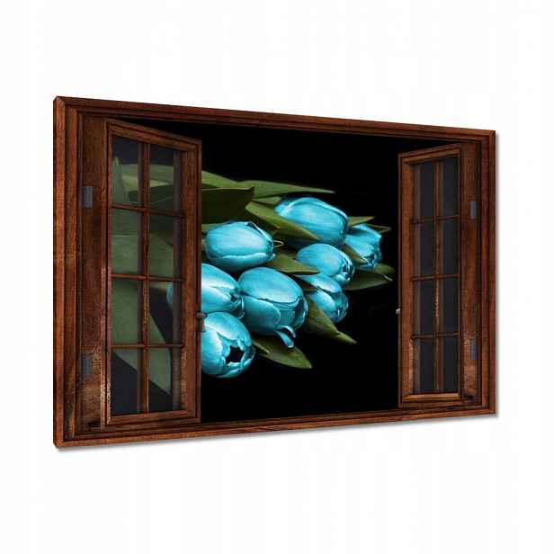 Obrazy 90x60 Tyrkysové tulipány Květina