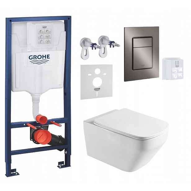 Wc stojan Grohe Rapid Sl s mísou Imprese Tornado a grafit tlačítkem