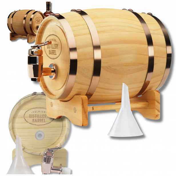 Dřevěný sud na whisky – Dávkovač alkoholu – Dárek pro tátu, dědu, manžela