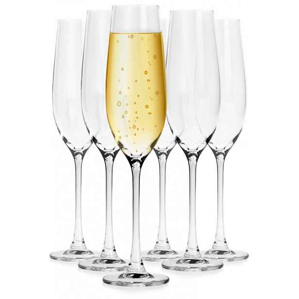 Křišťálové skleničky na šampaňské prosecco Bohemia Columba 260 Ml 6 Ks.