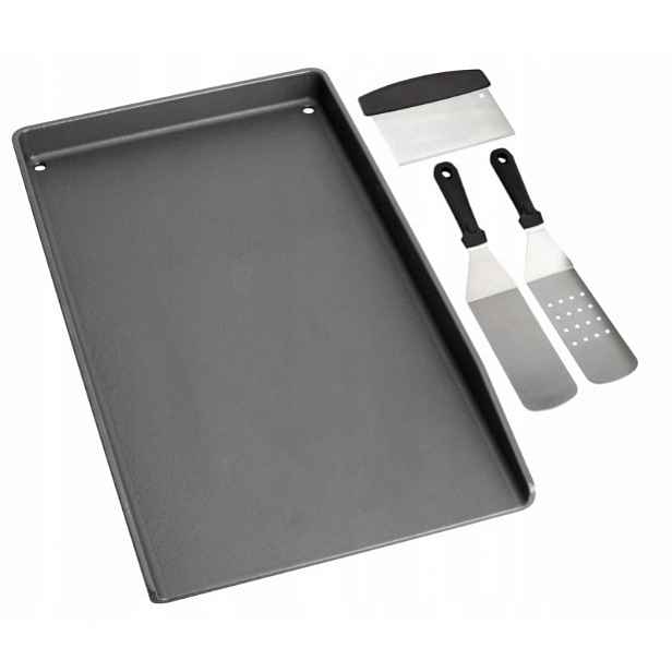 Plancha Na Grilování Well Grill 26 X 44,5 CM se sadou stěrek z litiny
