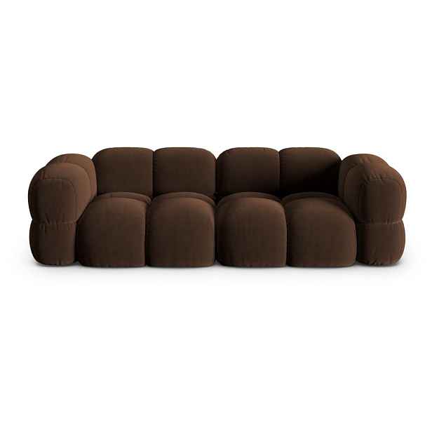 Tmavě hnědá sametová pohovka 250 cm Loretto – Cosmopolitan Design