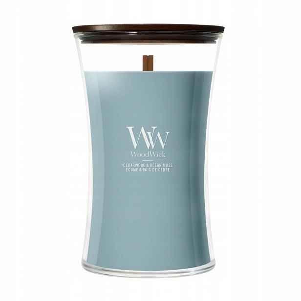 WoodWick Cedarwood & Ocean Moss – velká vonná svíčka 610 g