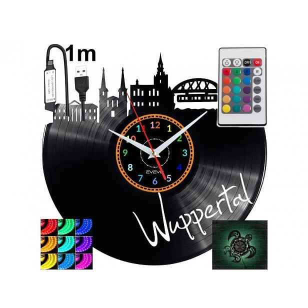 Wuppertal Dárek Originální dekorace do domu Hodiny z vinylové desky