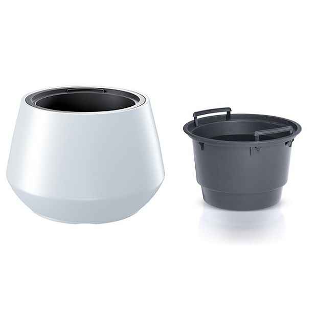 Prosperplast Květináč s vkladem HERO bílý III, varianta 43,6 cm