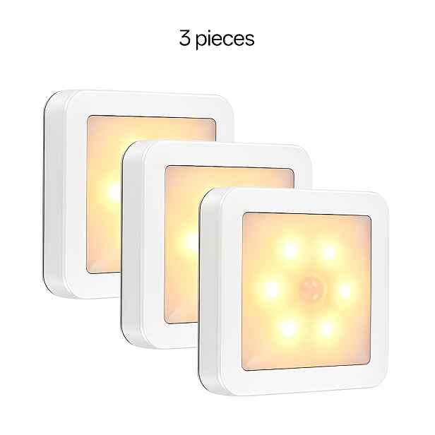 TEMU 3ks Inteligentní LED lampa s pohybovým čidlem. Funkce pohybového čidla, moderní čtvercový a minimalistický design. Vhodné pro stojací, stropní