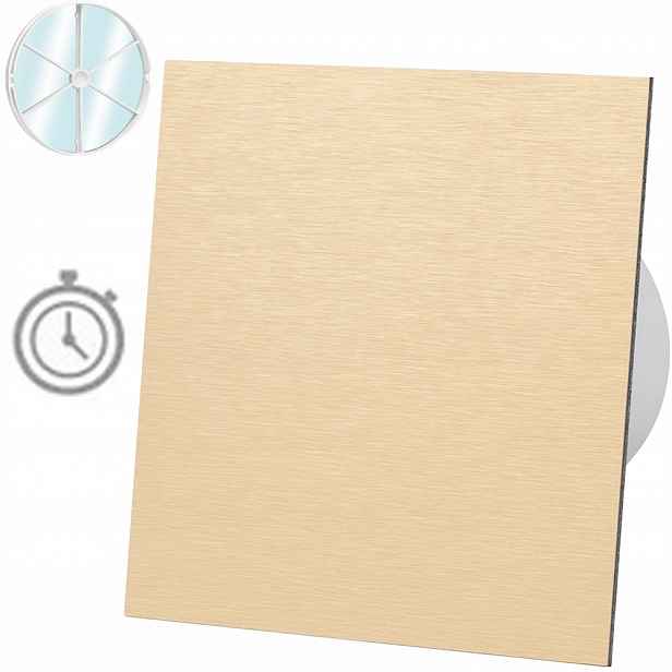 Ventilátor Panel Alu Zlatý Časový Spínač Časovač Zpětný Ventil Fi 100