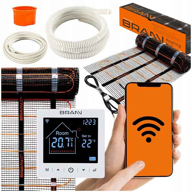 Vyhřívací Podložka topný ovladač termostat 7m2 BC400-E Bílá Wifi