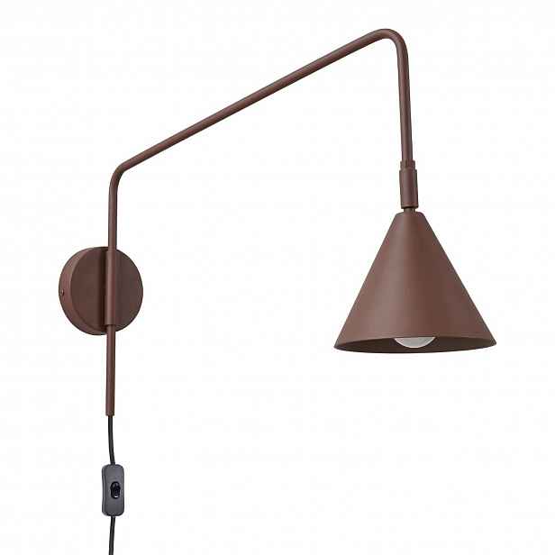 Nástěnná lampa Nox hnědá Lampa na zeď pohyblivé rameno s výložníkem Sollux