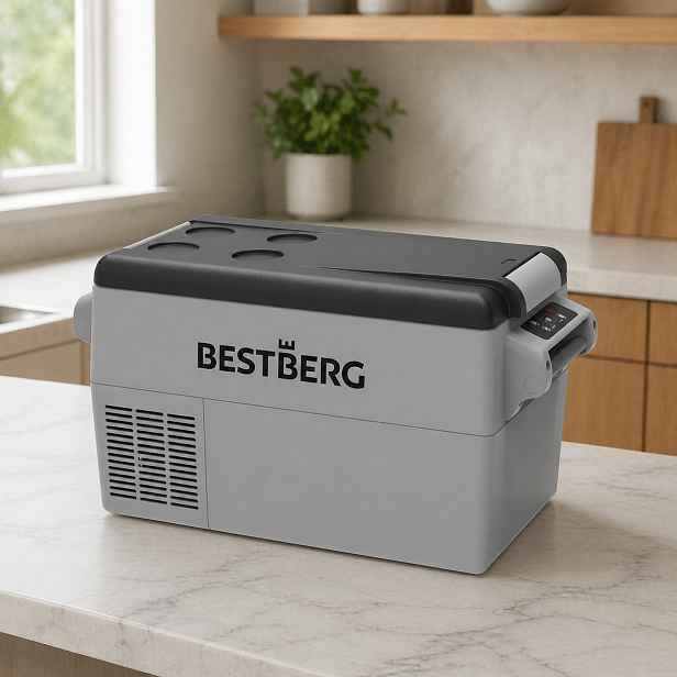 Přenosná kompresorová autochladnička BestBerg BBPF-35 / 35 l / 45 W / šedá/černá