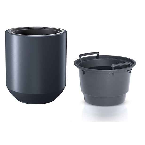 Prosperplast Květináč s vkladem HERO II antracit 39cm