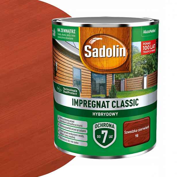 Sadolin Classic Impregnat 4,5L Švédská Červená