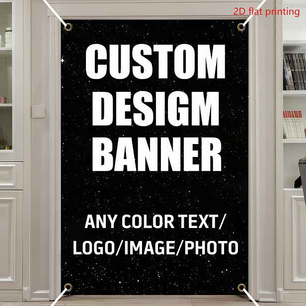 TEMU 2D Plochý, 1ks Vertikální Přizpůsobený Banner, 2D Plochý - Různé Velikosti, Personalizovaný Banner na Dekoraci Zahrady a Dvora, Vlastní Logo,