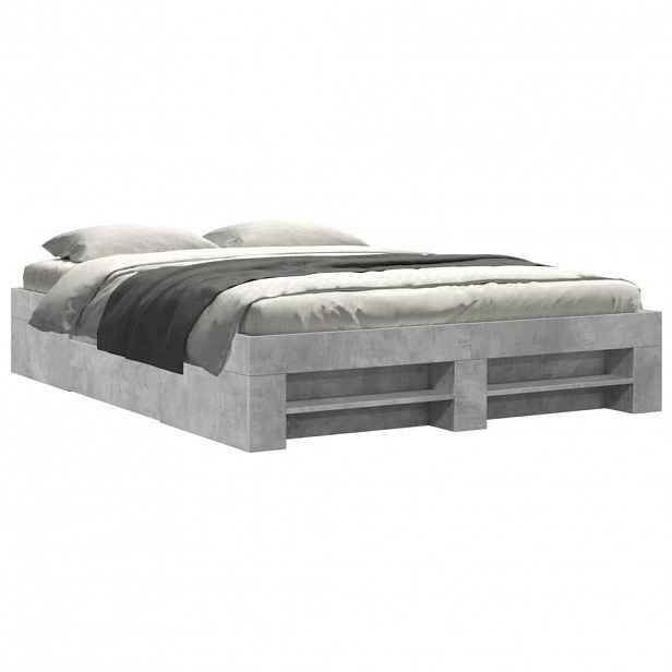vidaXL Rám postele betonově šedý 150 x 200 cm kompozitní dřevo