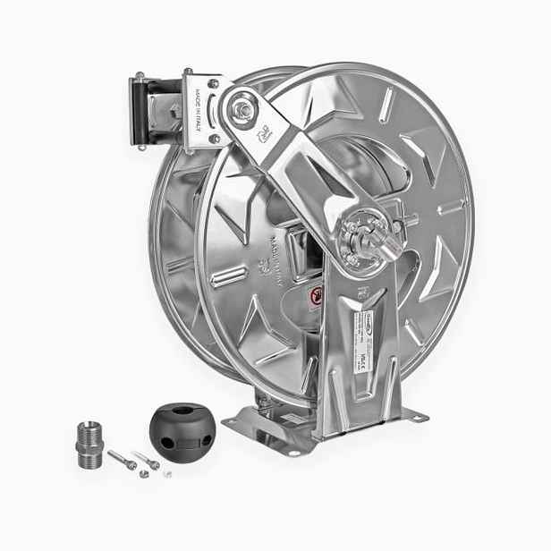 Buben na hadici Ramex HR3550 automatický pružinový 60 m Inox