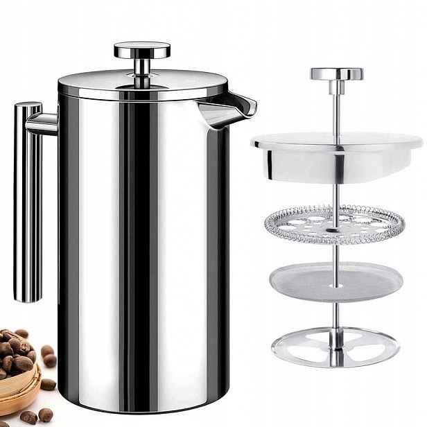 Kávovar Na Čaj Pístová Konvice French Press Ocel 800 ML S Filtrem