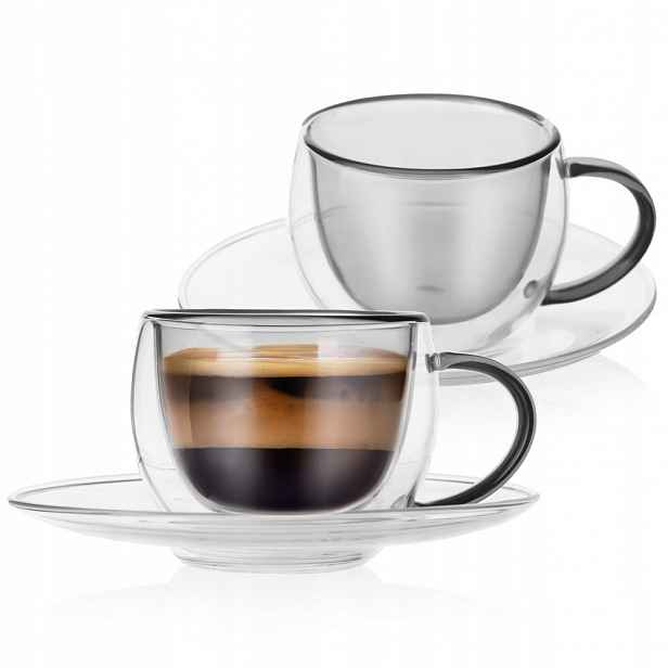 Termosklenice S Podšálkem S Dvojitou Stěnou Pro Espresso Kávu