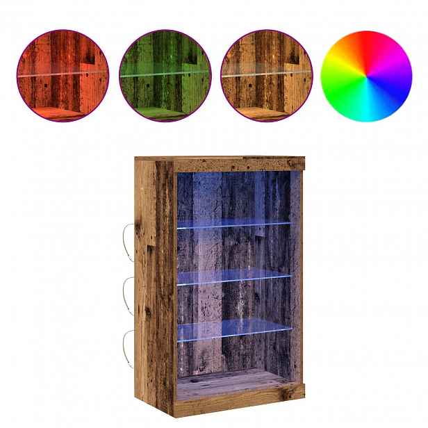 vidaXL LED komoda Staré dřevo 60,5 x 37 x 100 cm Kompozitní dřevo