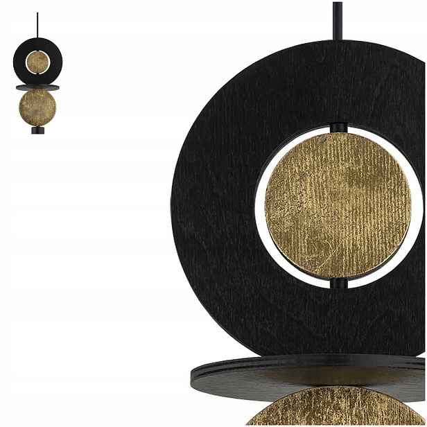 Závěsná lampa Drops zlatá, moderní vyřezávaná forma v obývacím pokoji Nowodvorski