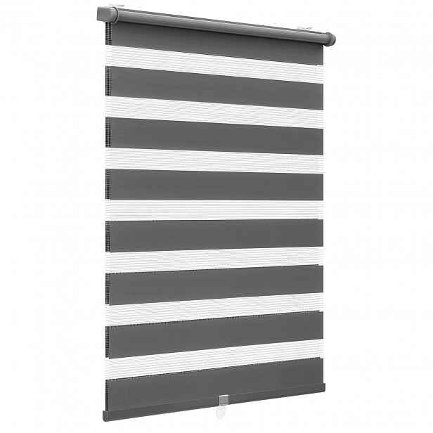 Roleta Sekey Klemmfix Dvojitá Tmavě šedá 80x130 cm Svorky bez vrtání